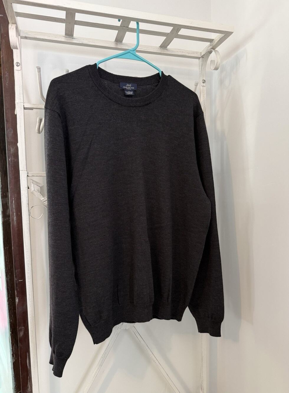 Brooks Brothers 346 Merino Wool Stretch Sweater Mens Large Black Soft